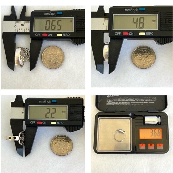 Sterling Silver 925 Mexico Modernist Geometric Scrolling Band Ring Sz 8.75 - Picture 11 of 16